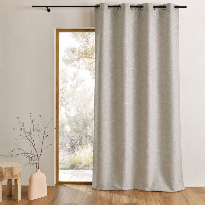 Rideau en Jacquard à Imprimés Design - Beige