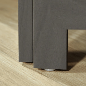 Paravent intérieur 4 panneaux 3 étagères pliables séparateur de pièce portes persiennes bois de paulownia gris