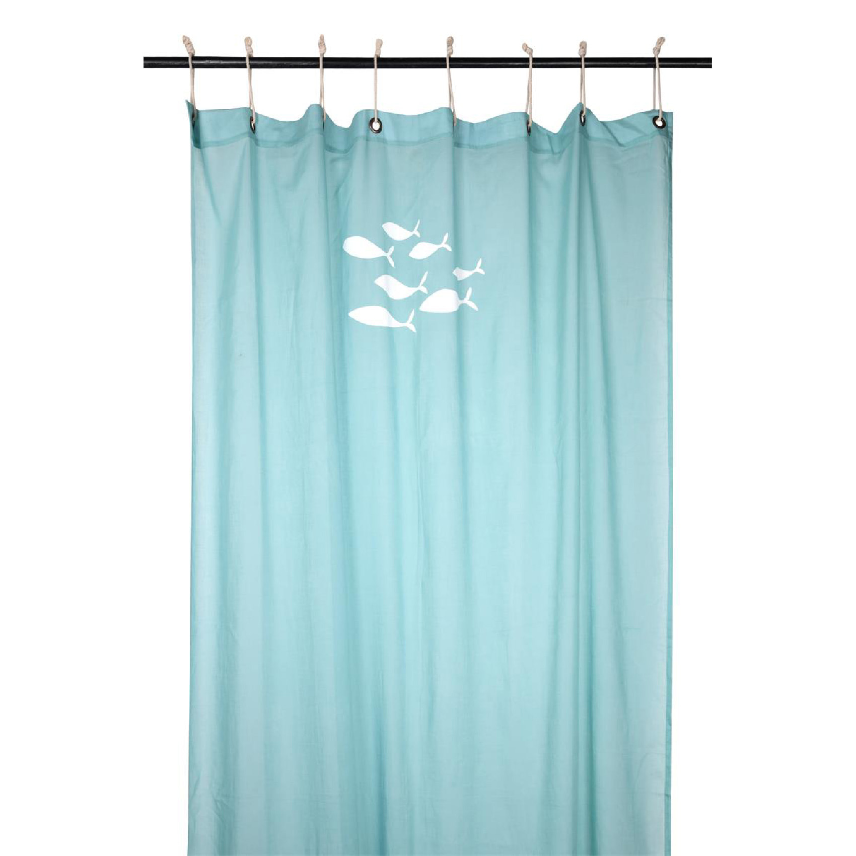 Voilage Esprit Marin Motifs Poissons - Turquoise
