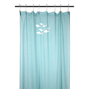 Voilage Esprit Marin Motifs Poissons - Turquoise