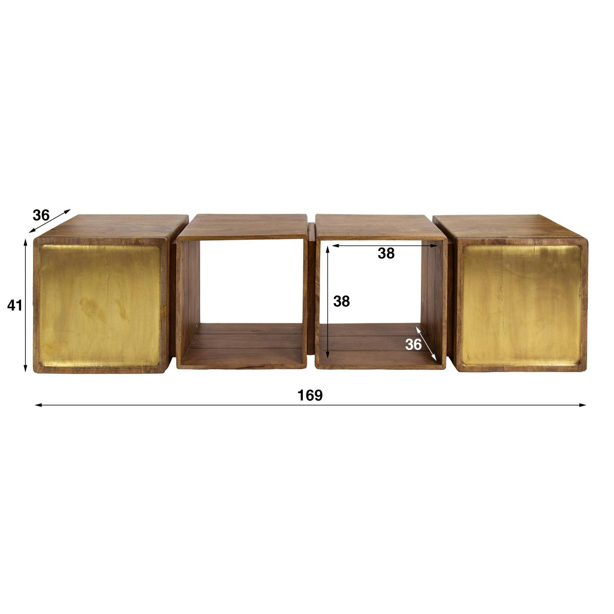 Meuble mural 4 cubes en bois VARA