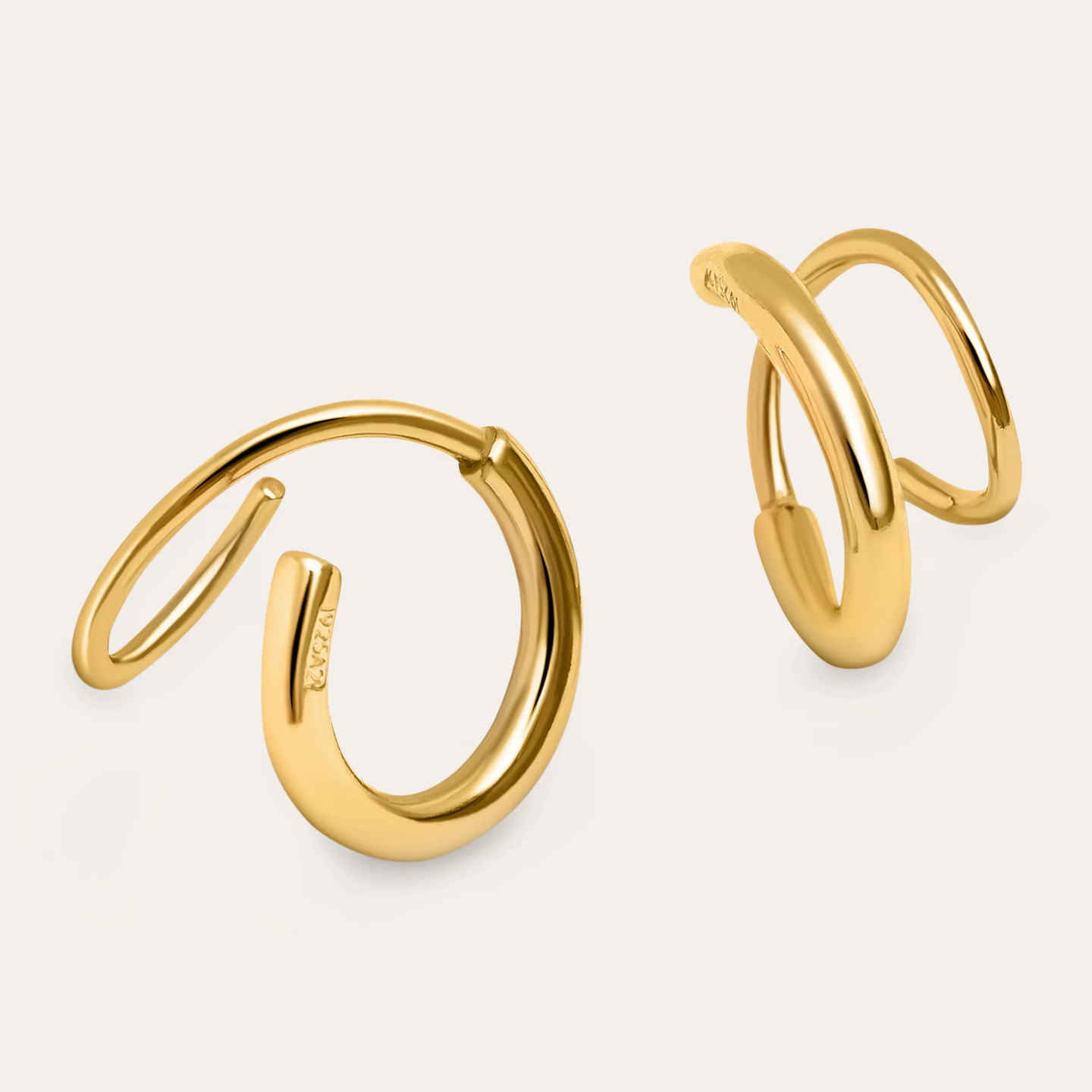 Orecchino Spiral Drop Argento Placcato Oro