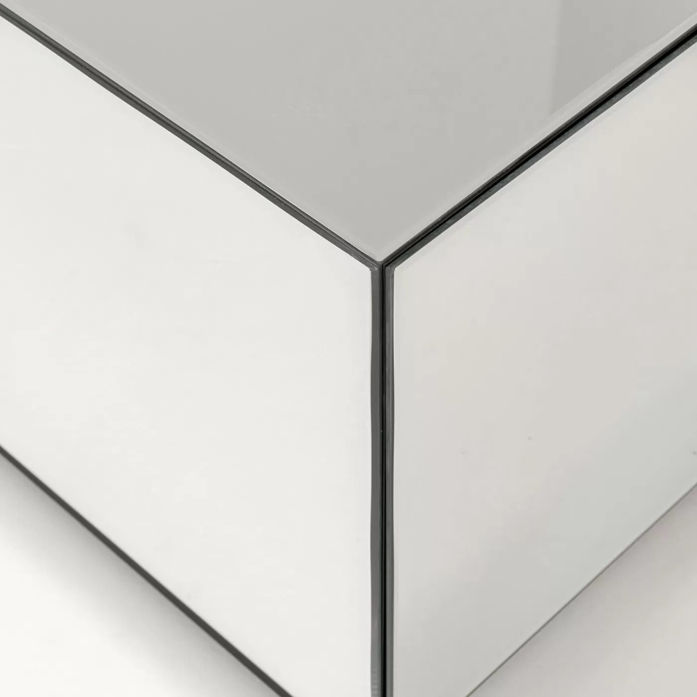 Table basse à tiroirs Luxury 80x60cm argent Kare Design