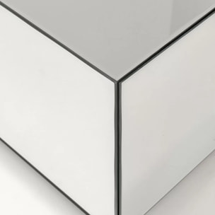 Table basse à tiroirs Luxury 80x60cm argent Kare Design