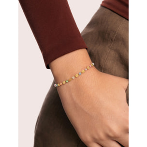 Pulsera Crystals Solar Acero Baño Oro