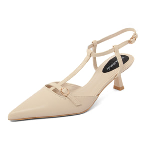 Slingback Donna colore Beige-Altezza tacco:6,5cm