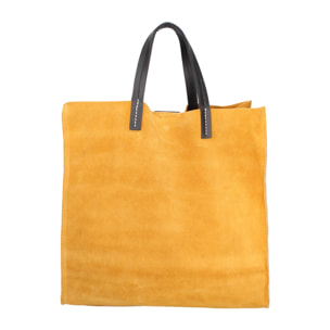 Borsa a mano da donna Made in Italy - Modello Novara Lux - Pelle Scamosciata - 34.5 x 32.0 x 17.0 cm