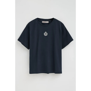 Maglietta blu marino a maniche corte con ricamo nautico Polo Club