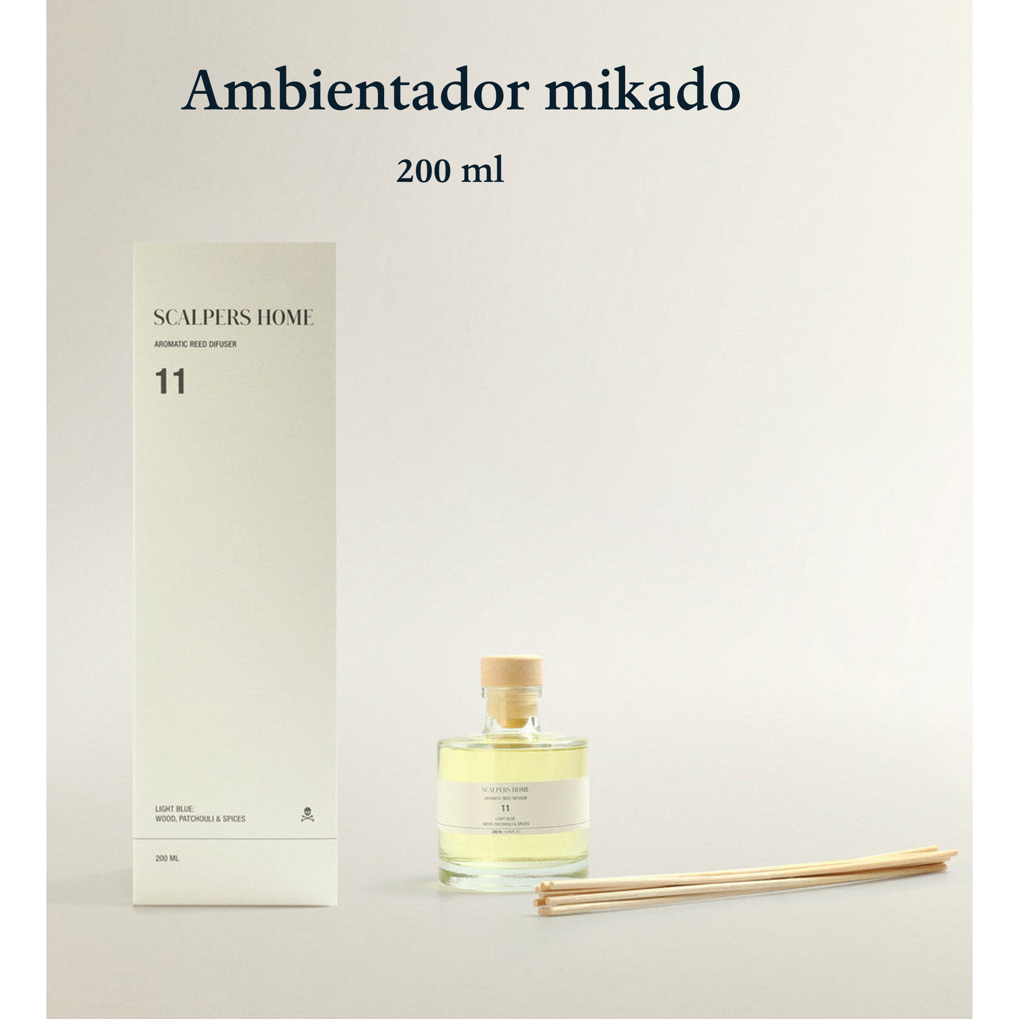 Set de 4 difusores mikado de 200ml aromas a white lotus-stone-light green-light peach scalpers