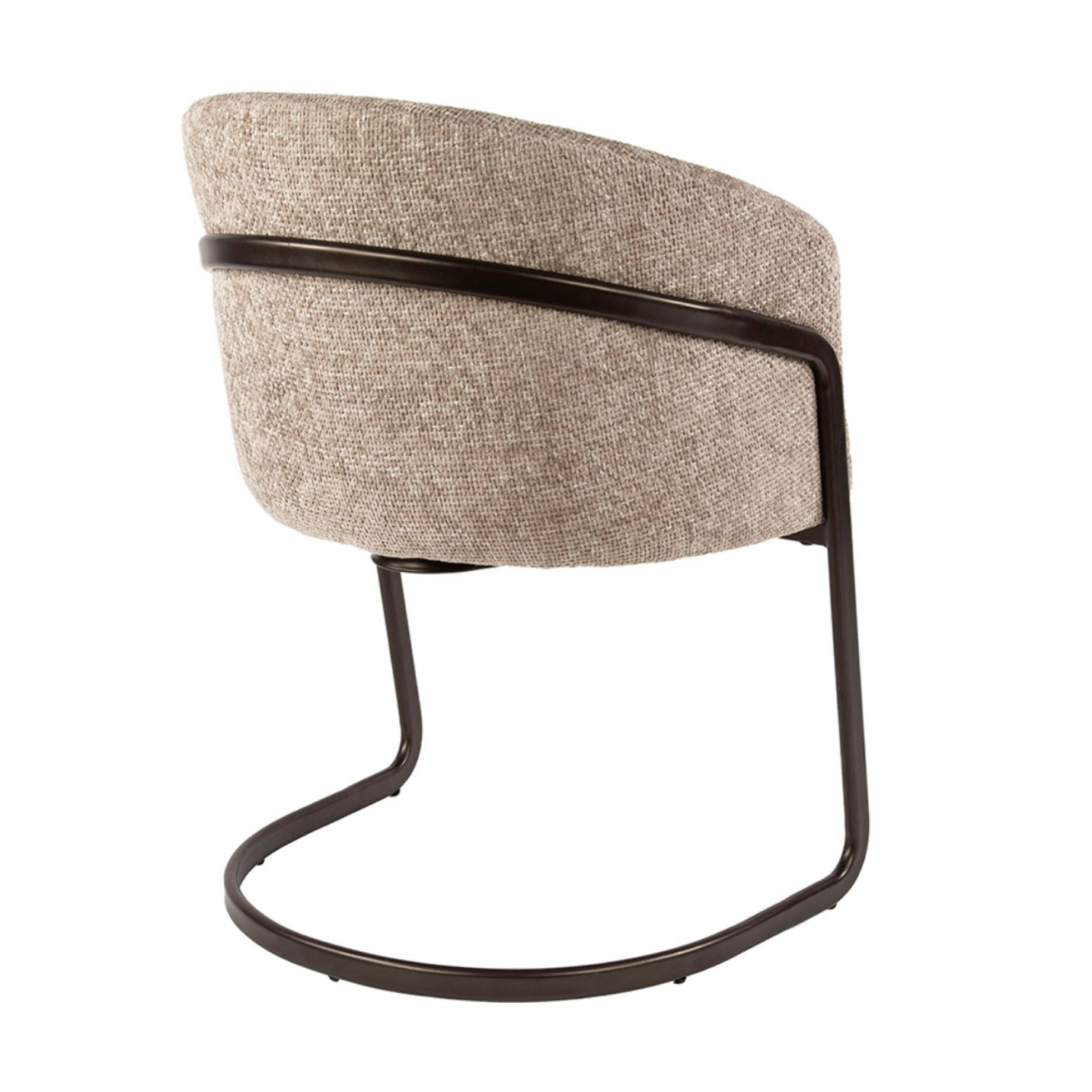 Teo - lot de 2 chaises - pieds en métal - en tissu texturé - Sable