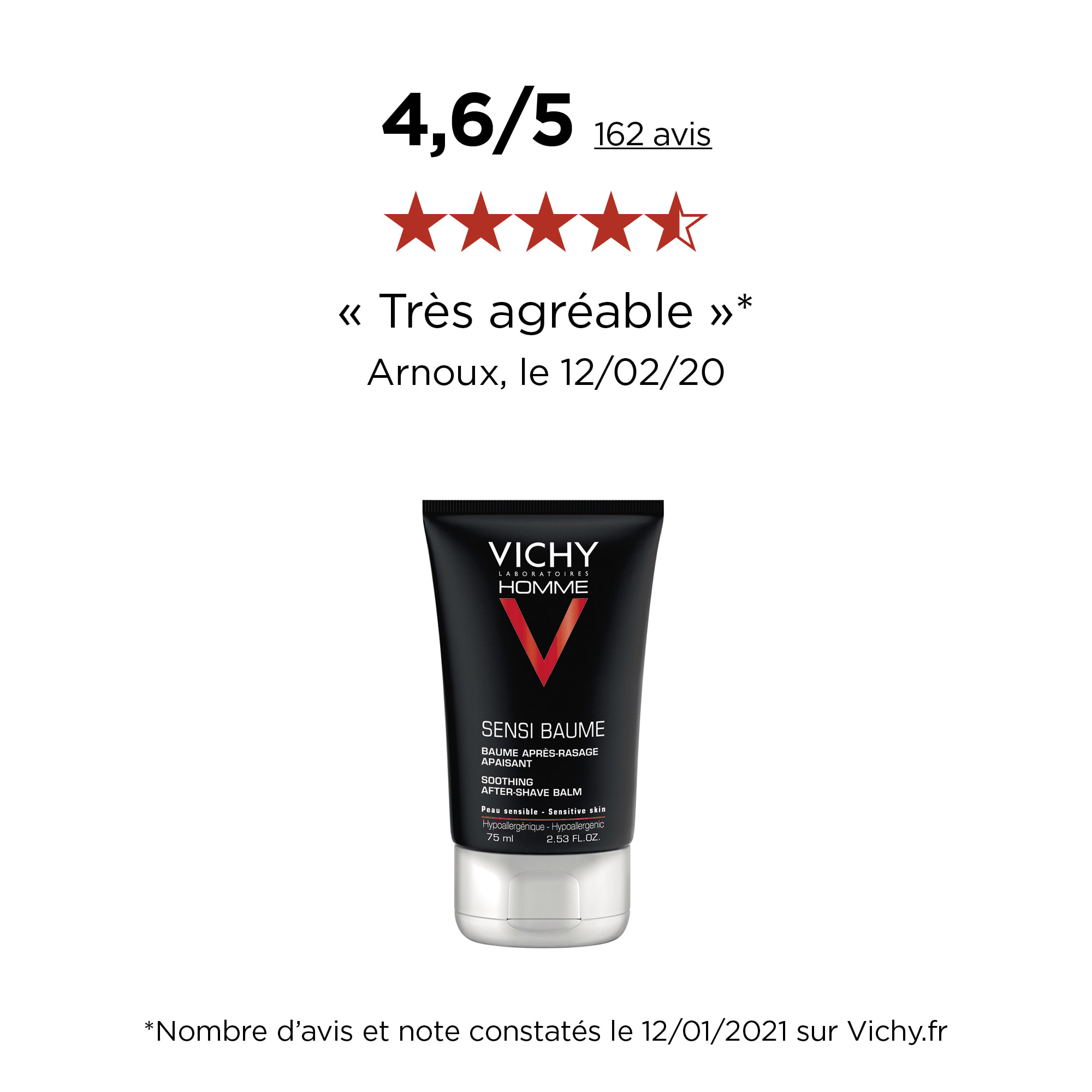 Vichy Homme SensiBaume Baume Après Rasage 75ml