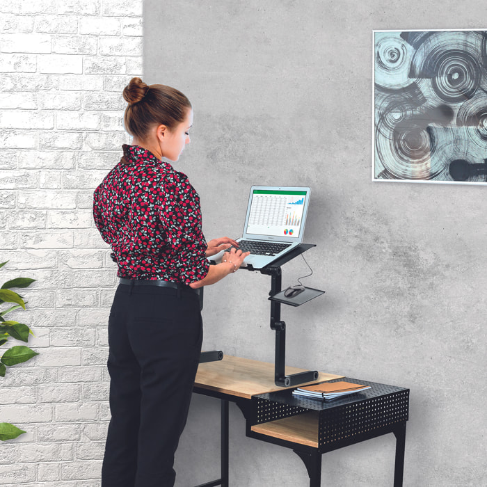 POSTE DE TRAVAIL REGLABLE PC TABLETTE SOURIS