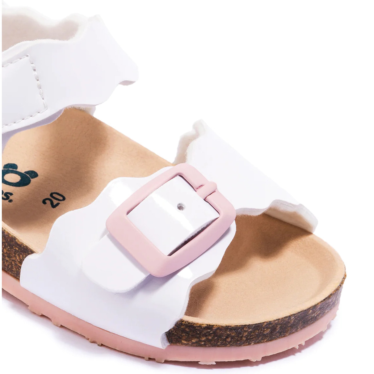 Baby's White Bio Sandals Patent Leather