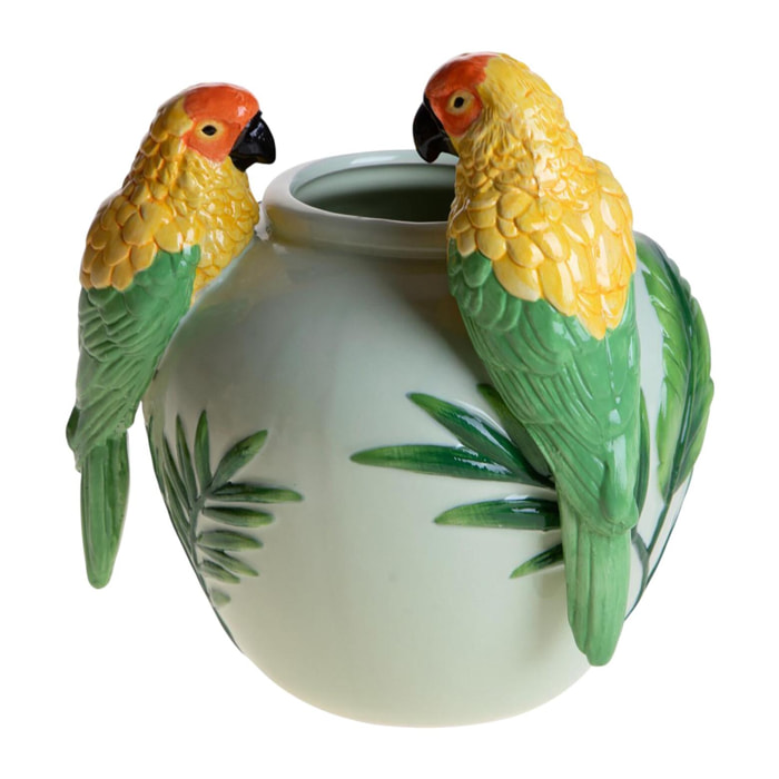 Vaso con pappagalli - 16xH20x6cm - Pezzi 1 - Bianchi Dino SpA
