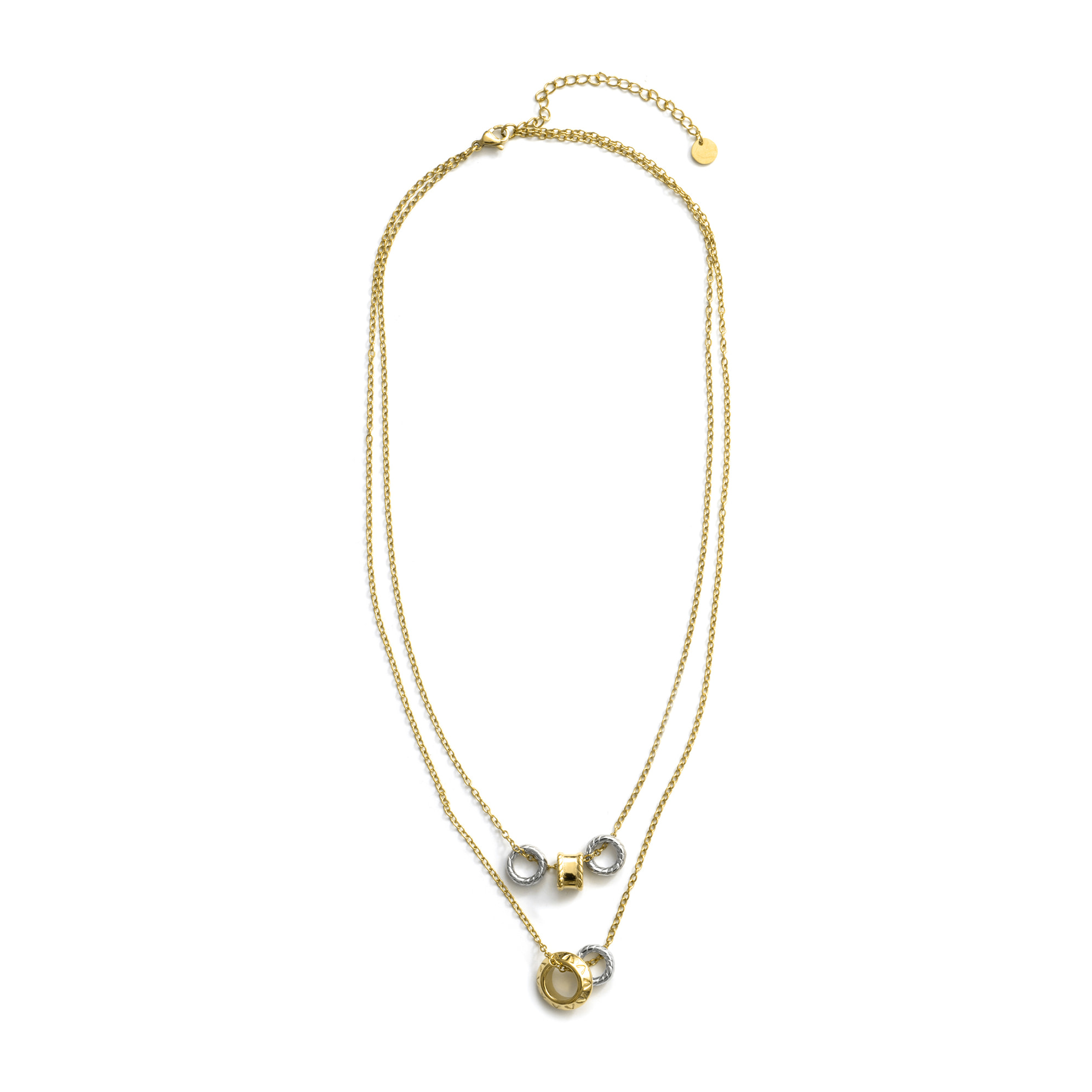 Collar Thadsi acabado oro 18k y plata