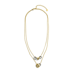Collar Thadsi acabado oro 18k y plata