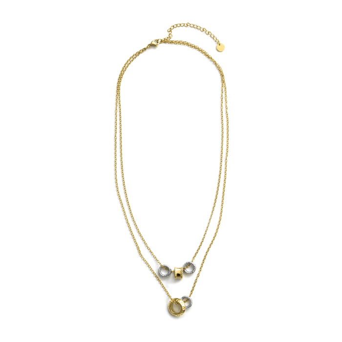 Collar Thadsi acabado oro 18k y plata