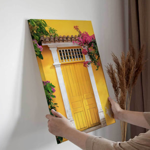 Tableau architecture Porte jaune à Olinda au Bresil Toile imprimée