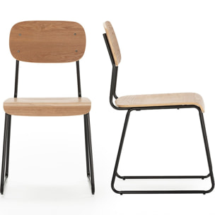 Lot de 2 chaises effet bois - EKEN
