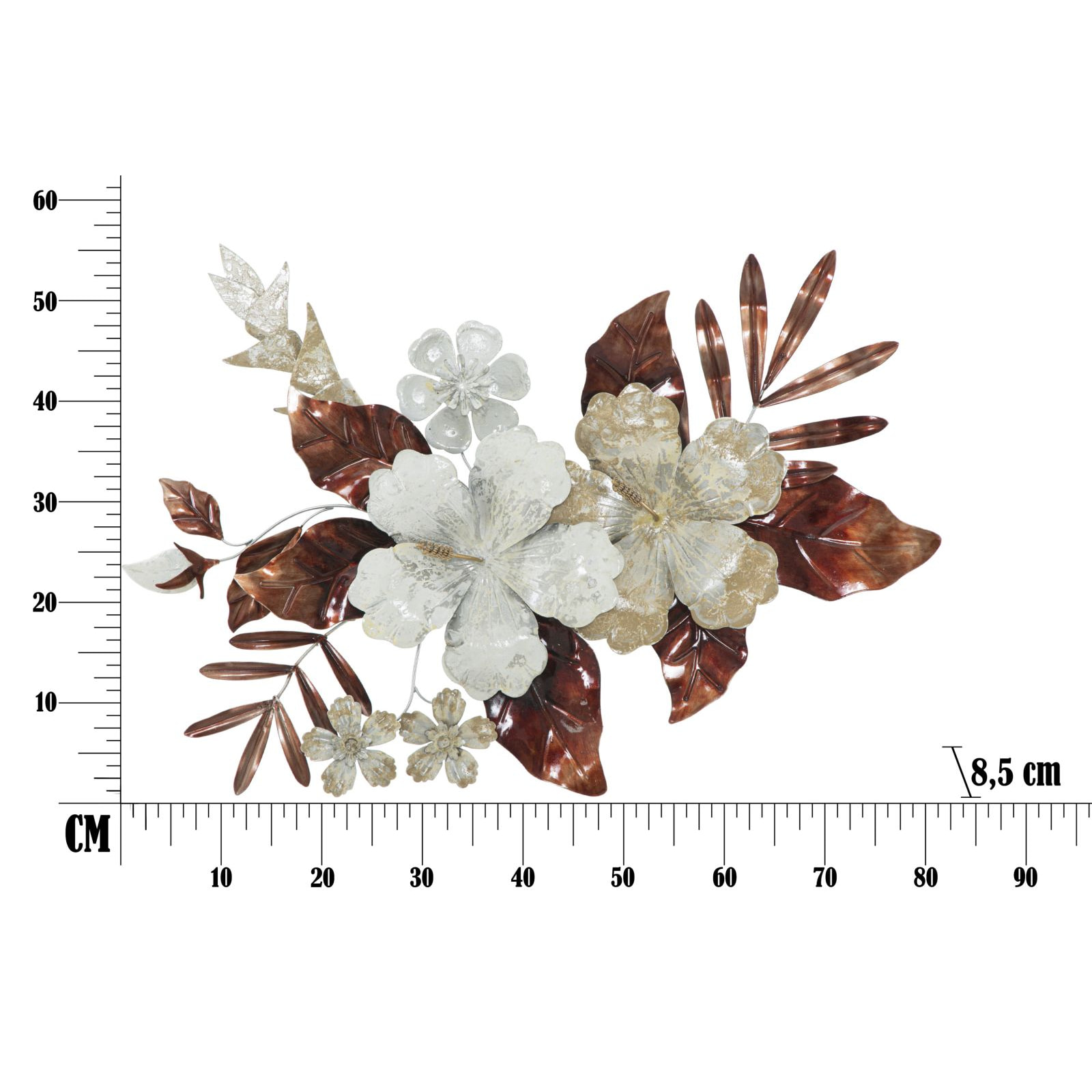 PANNELLO IN FERRO BOUQUET CM 83X8,5X55