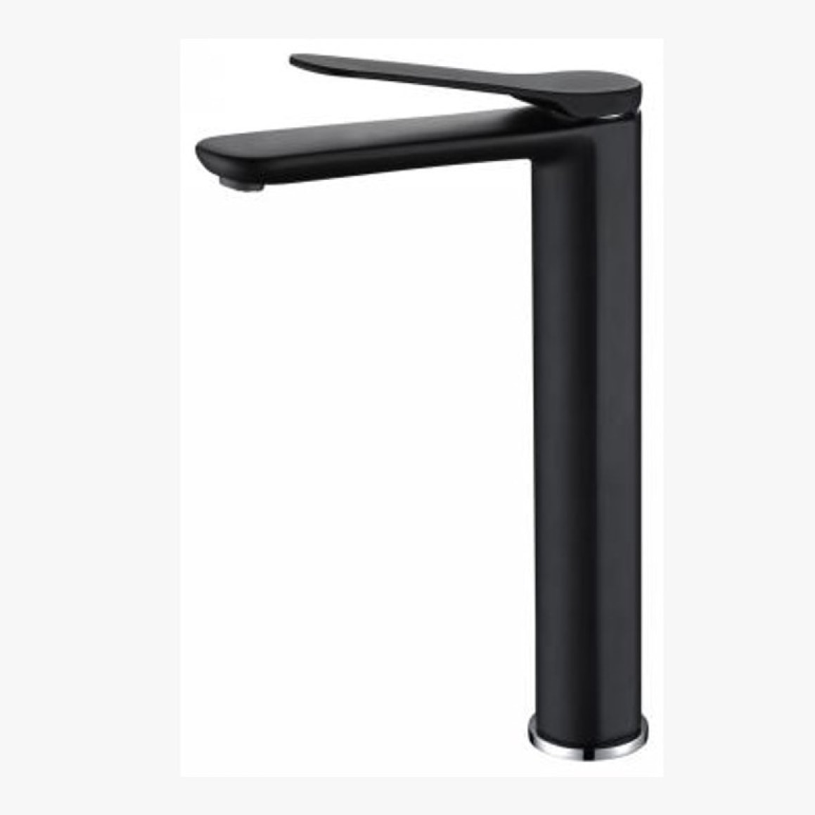 Grand robinet de salle de bain noir mat pour vasque à poser