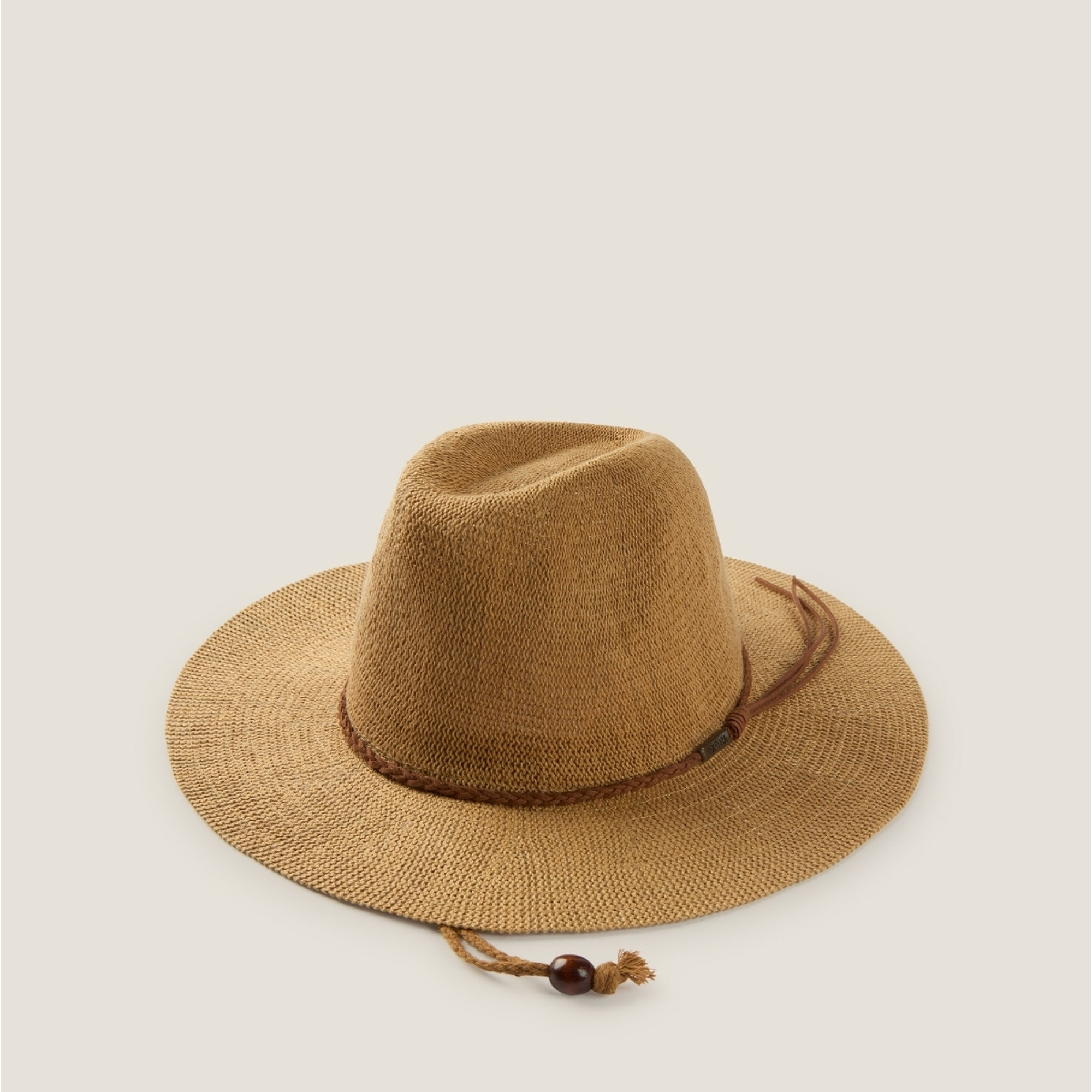 Sombrero ala ancha tira cuero Blixo color marron Papel