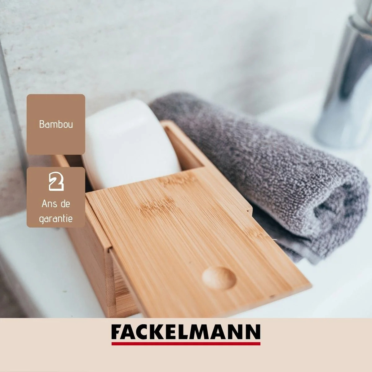 Lot de 2 porte savon avec 2 ustensiles de cuisine Fackelmann Tecno