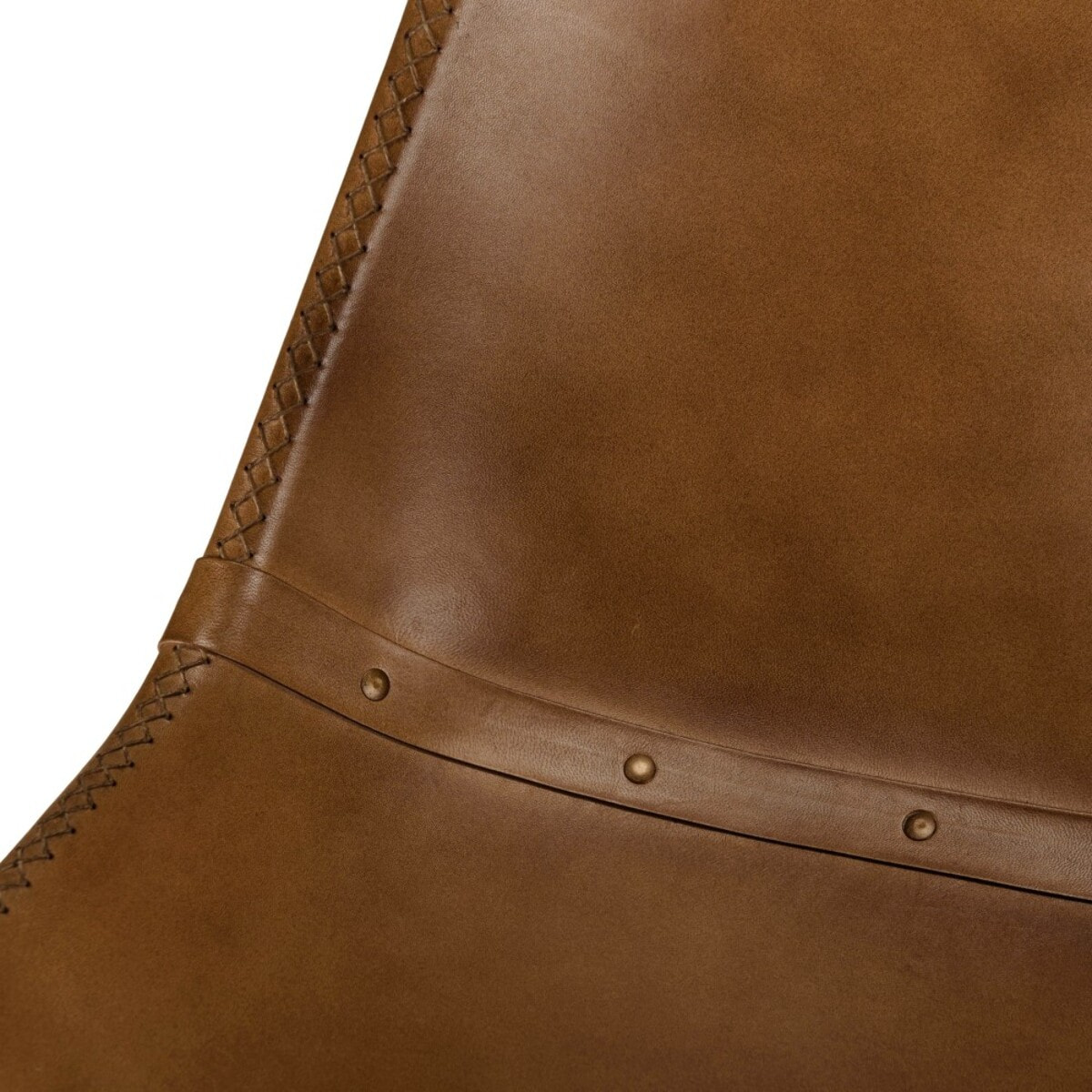 MARCEL - Lot de 2 chaises en cuir marron et pieds acier