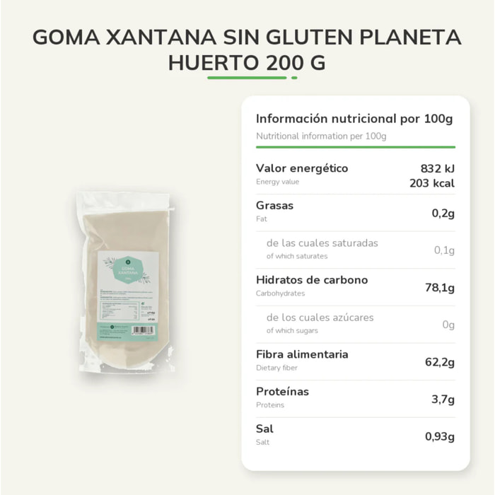 Goma xantana sin gluten Planeta Huerto 200 g