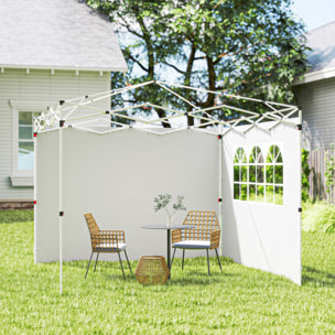 Parois latérales pour tonnelle 3x3m avec fenêtre polyester blanc