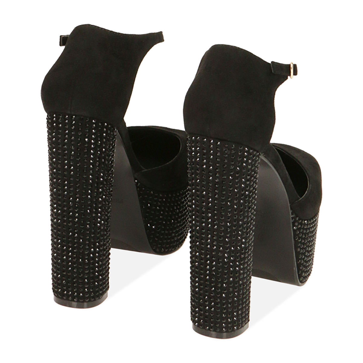 Décolleté nere in microfibra, tacco 15 cm