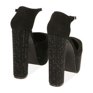 Décolleté nere in microfibra, tacco 15 cm