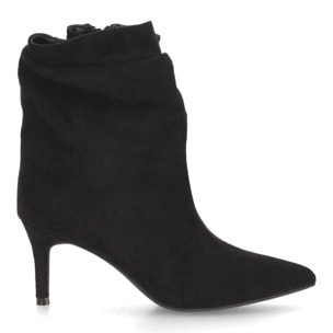 Botines de tacón fino con caña arrugada para mujer