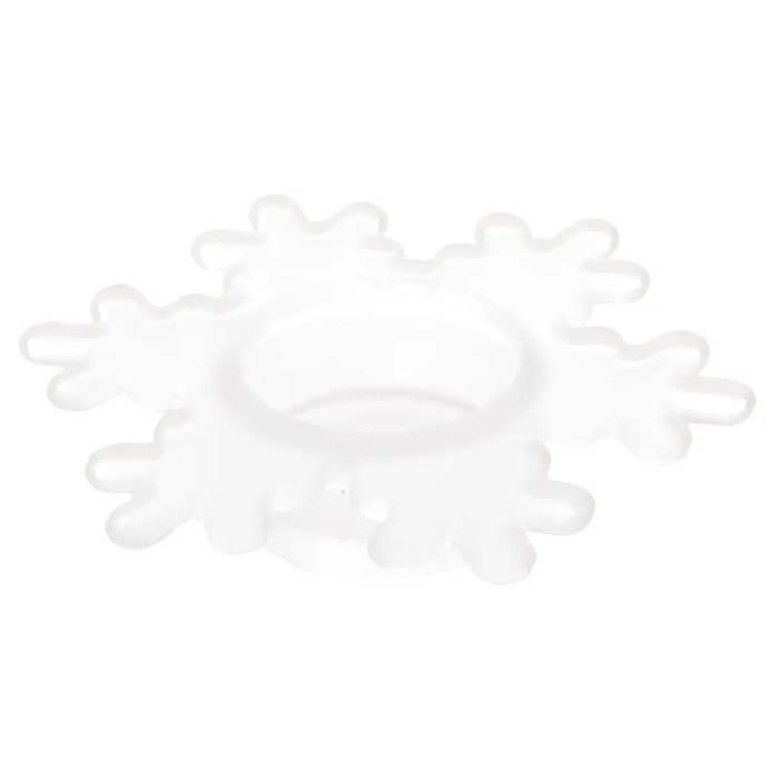 Photophore flocon D.15cm verre blanc