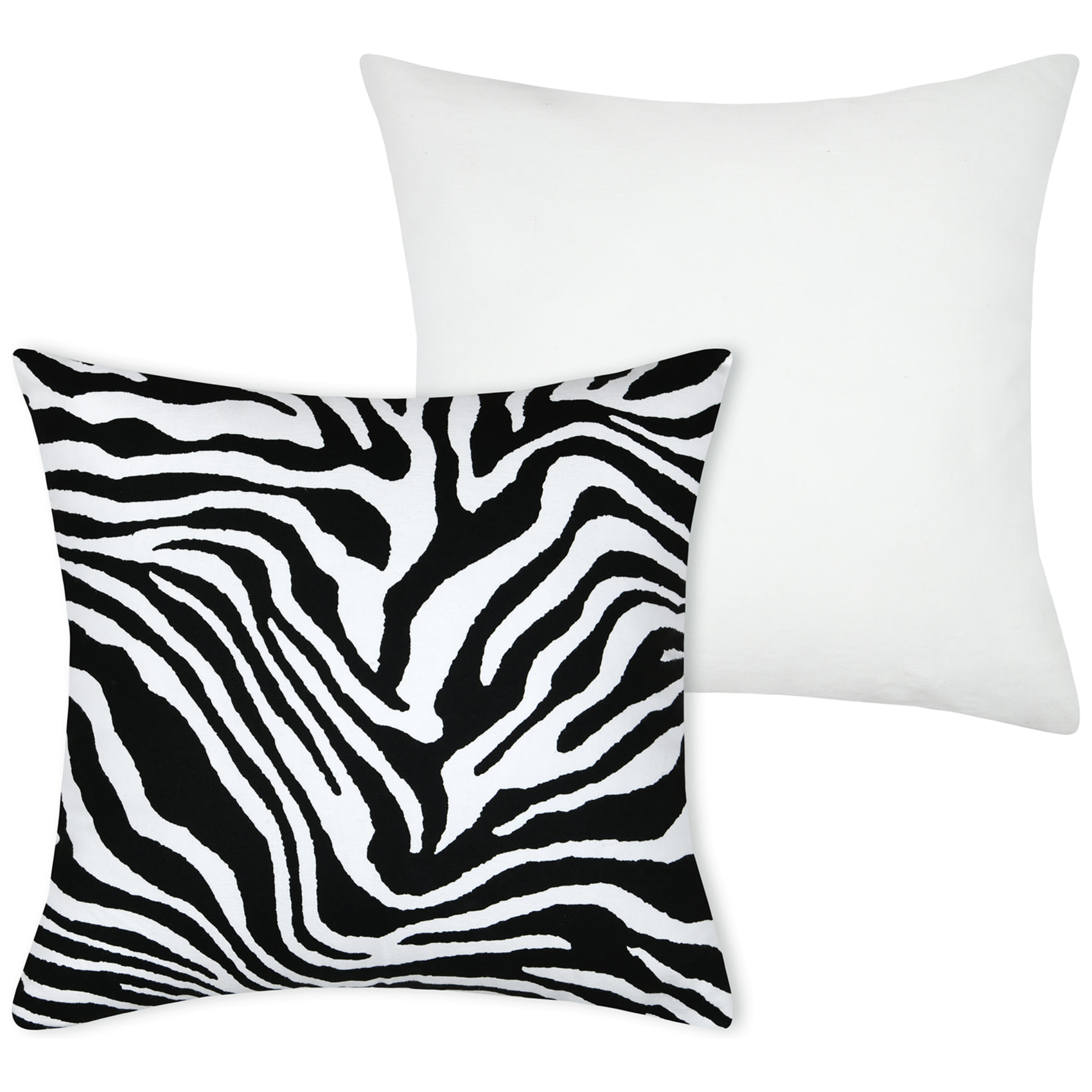 Housse de coussin imprimée motif zébré - Noir