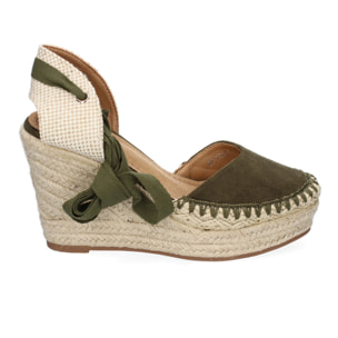 Sandalia de Mujer con Cuña de Yute, Comodas y Elegantes, Diseño Moderno con Cintas