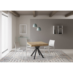 Tavolo allungabile 90x90/194 cm Dolcezza quercia natura gambe antracite