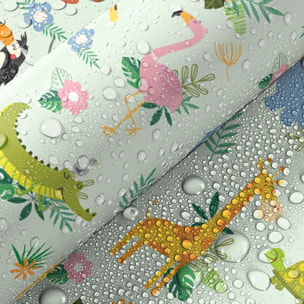 Rouleau revêtement adhésif vinyle au mètre - Sticker lavable Cuisine Meuble Armoire Porte - ANIMAUX DE LA JUNGLE