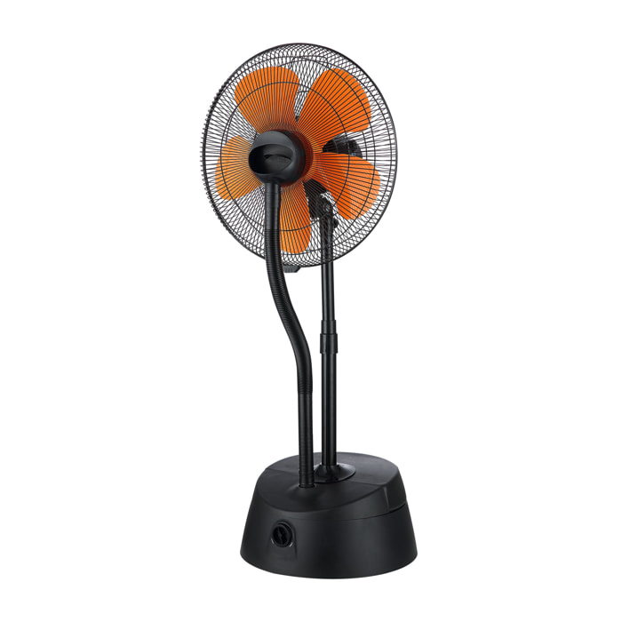 Ventilatore nebulizzatore ø 46 cm nero e arancione con telecomando