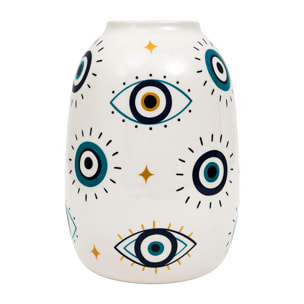 Vase - HOME DECO FACTORY - Louxor - Décoratif - Graphique - Bleu et Blanc