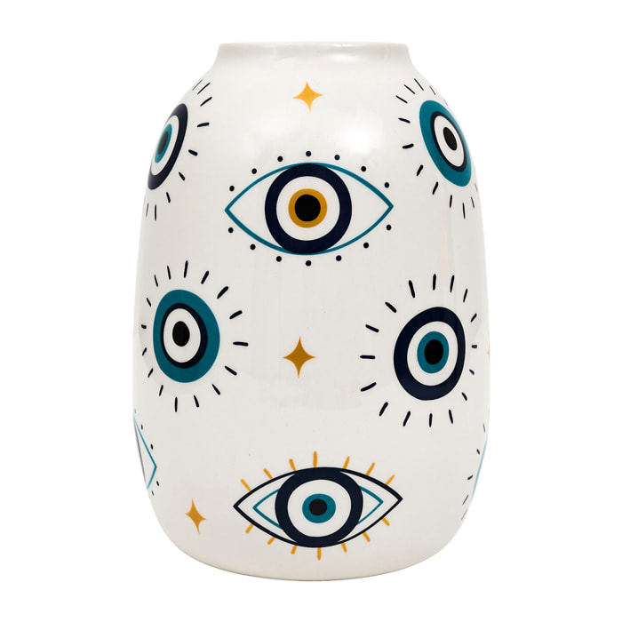 Vase - HOME DECO FACTORY - Louxor - Décoratif - Graphique - Bleu et Blanc