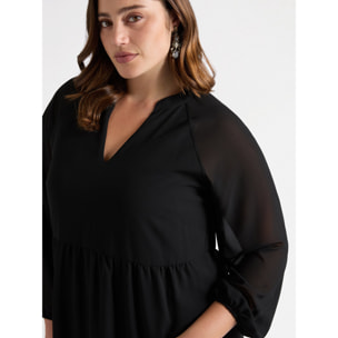 Fiorella Rubino - Vestido volantes - SMILE - Negro