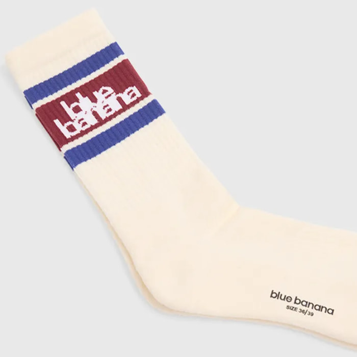 CALCETINES STRIPES BLANCO ROTO