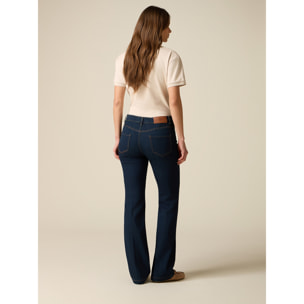 Oltre - Jeans flare a lavaggio rinse - Blu