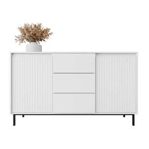 Girona - buffet bas - blanc - 3 tiroirs et 2 portes - 153 cm - Blanc