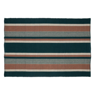 Tapis "Collectionneur" en coton 60x90cm bleu canard