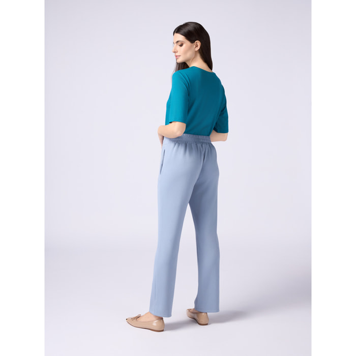 Oltre - Joggers soft touch con coulisse - Azzurro