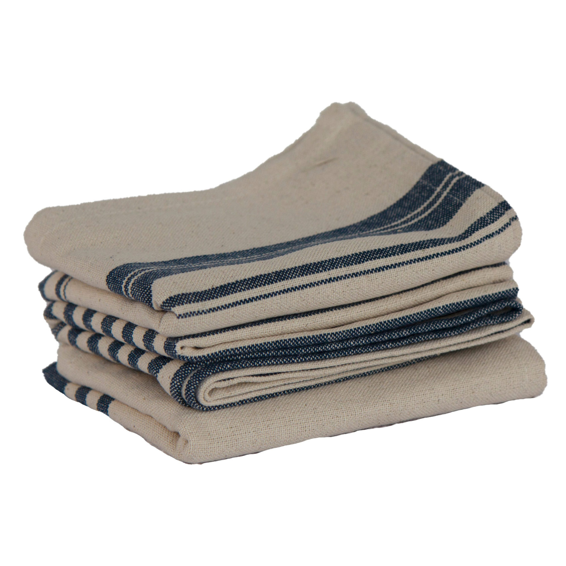 Lot de 3 torchons 100% coton lavé - Bleu Foncé