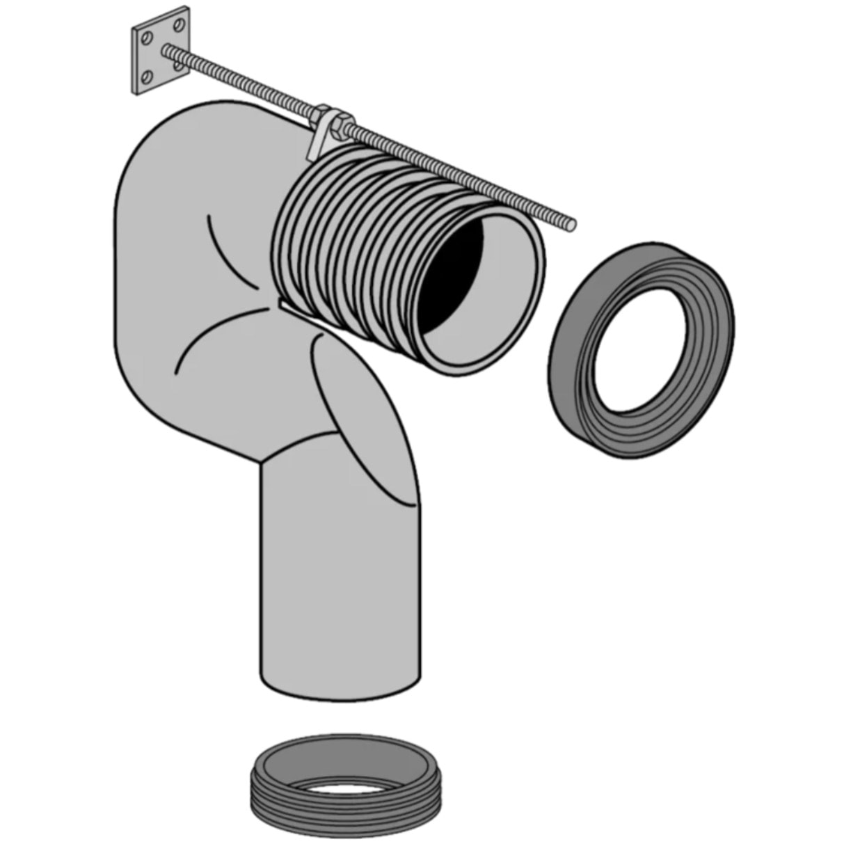 Coude Vario pour sortie verticale 190-285 mm