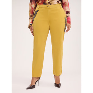 Fiorella Rubino - Pantaloni chino con applicazioni - Giallo